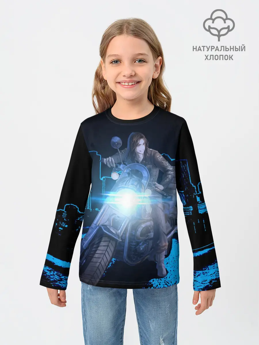 Детский лонгслив / Баджи На Байке
