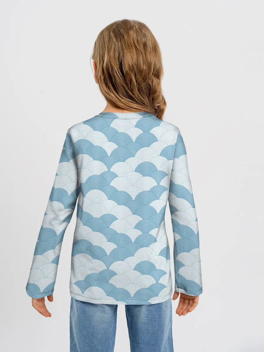 Детский лонгслив / Абстрактные волны