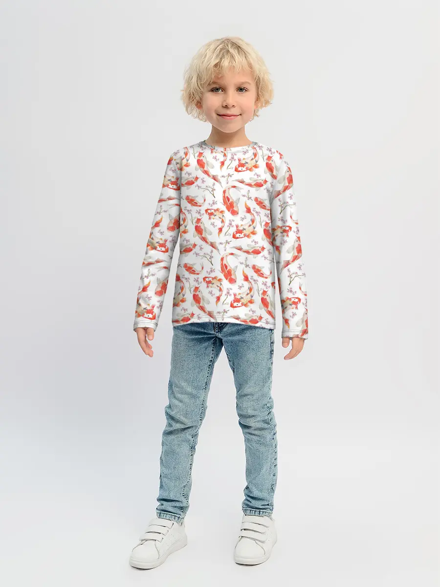Детский лонгслив / Радужные карпы