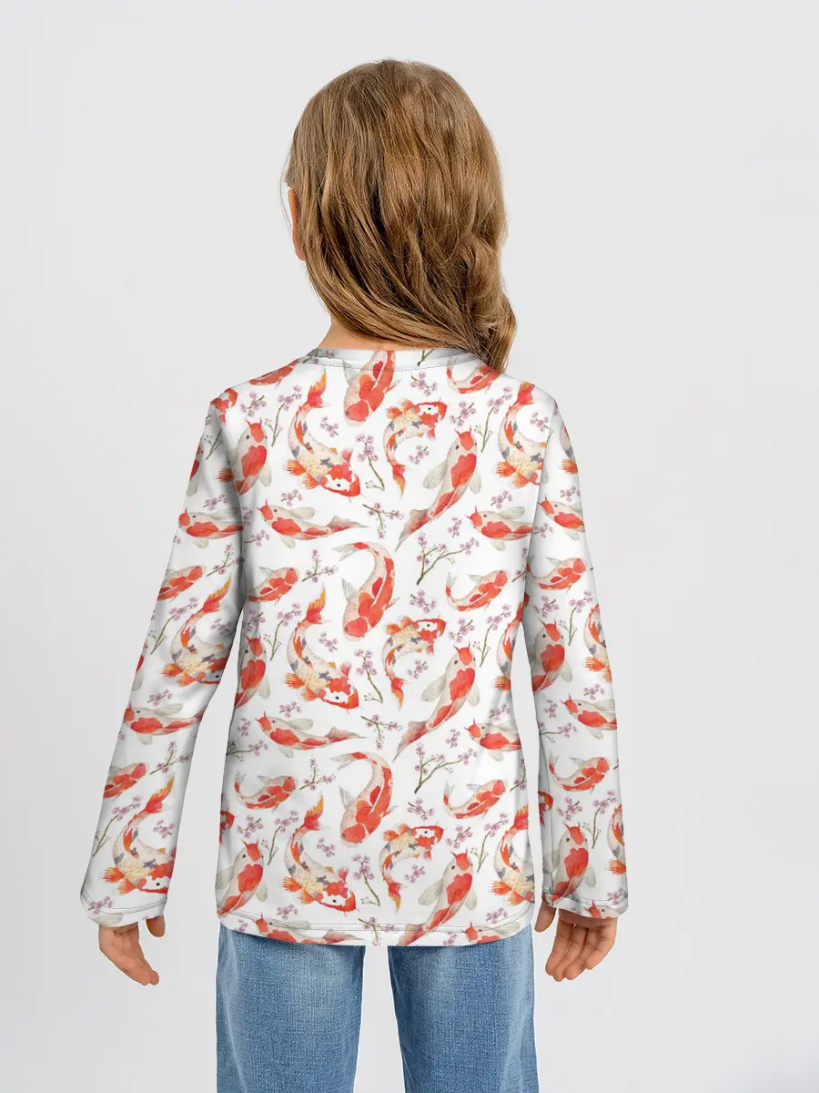 Детский лонгслив / Радужные карпы