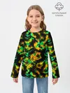 Детский лонгслив / Абстрактный желто-зеленый узор