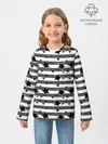 Детский лонгслив / Черно-белый полосатый узор