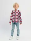 Детский лонгслив / Красно-синий плед -клетка