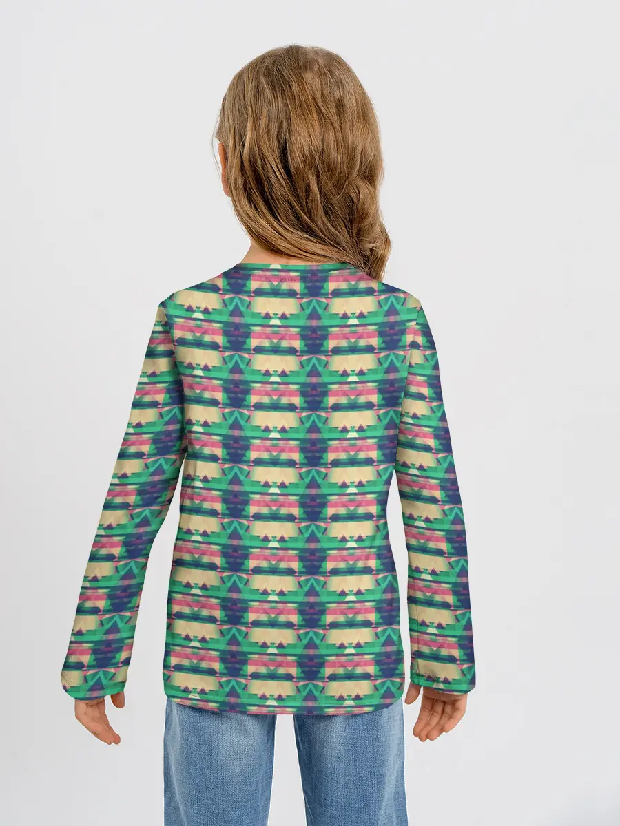 Детский лонгслив / Геометрический глитч