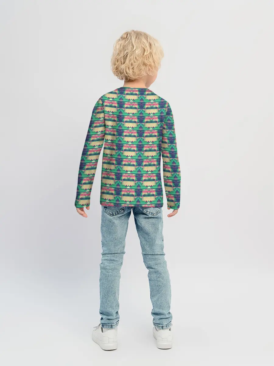 Детский лонгслив / Геометрический глитч