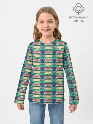 Детский лонгслив / Геометрический глитч