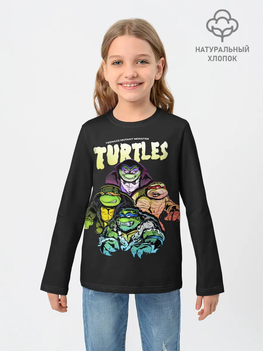 Детский лонгслив / Черепашки Франкенштейны
