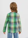 Детский лонгслив / Зеленый клетчатый узор