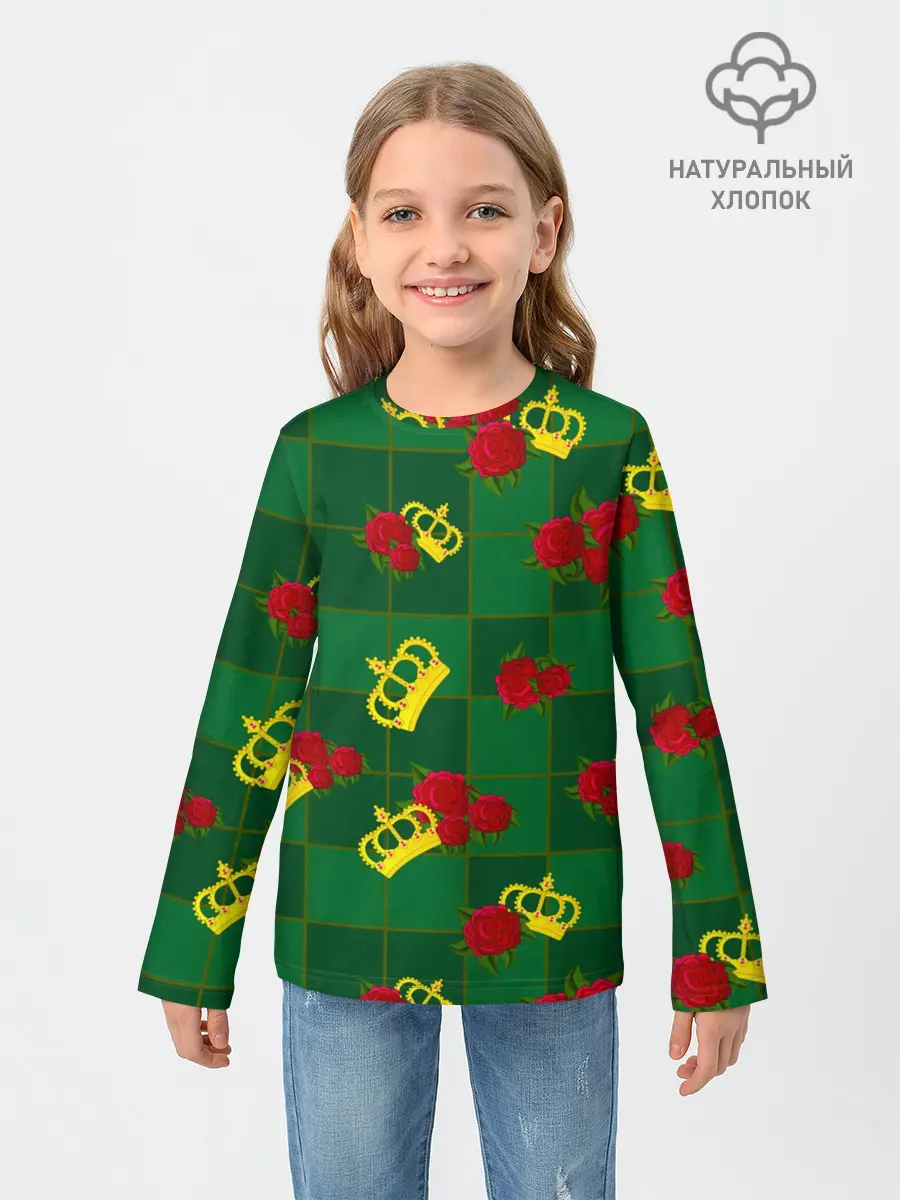 Детский лонгслив / Короны и розы