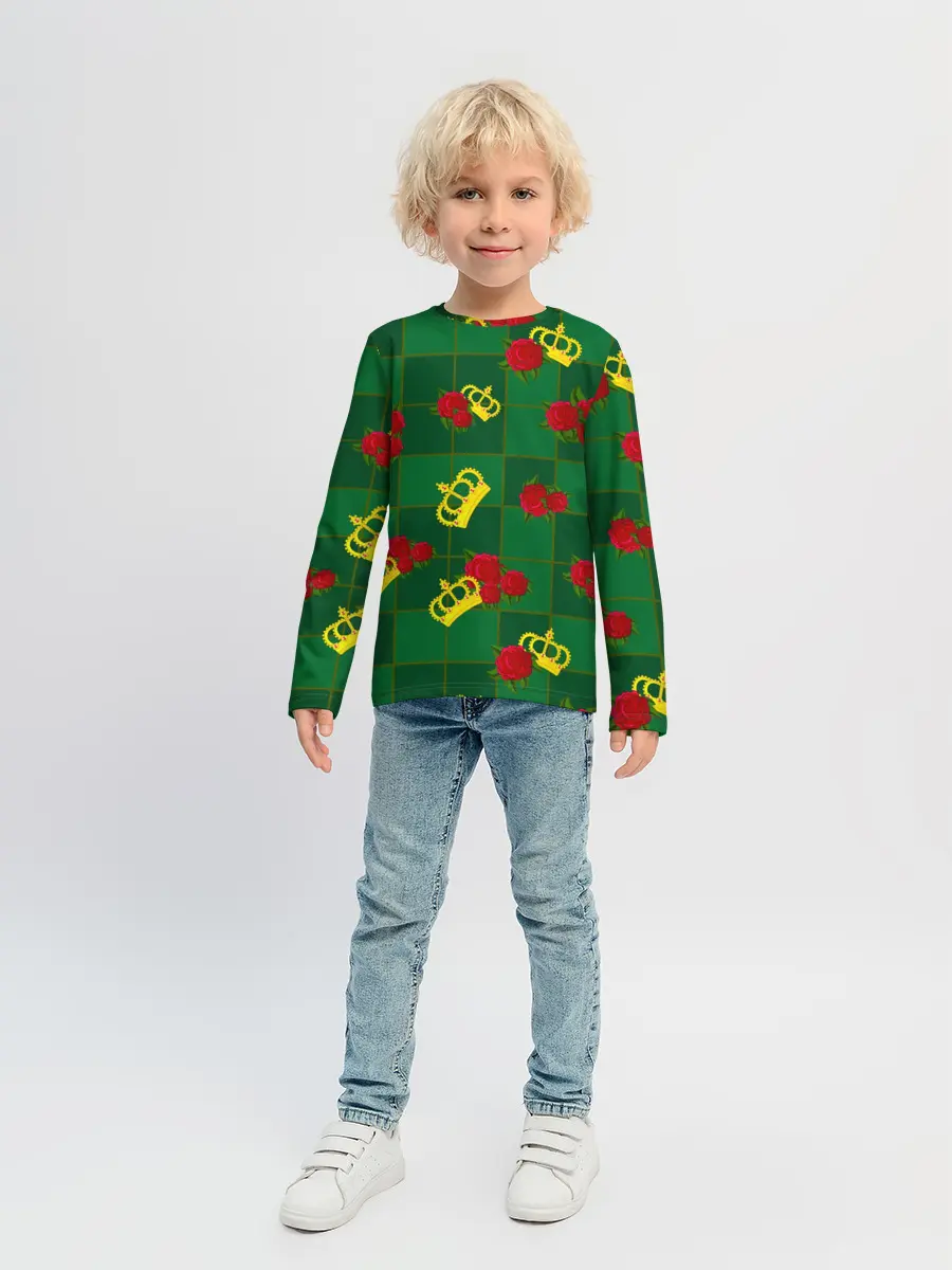 Детский лонгслив / Короны и розы