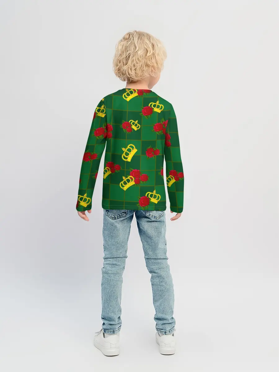 Детский лонгслив / Короны и розы