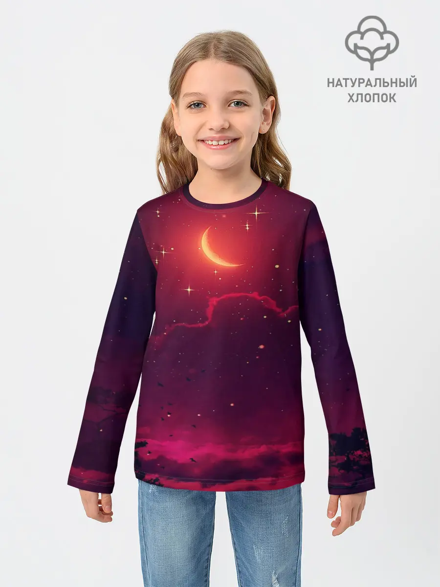 Детский лонгслив / СКАЗОЧНАЯ НОЧЬ 2 КРАСНЫЙ