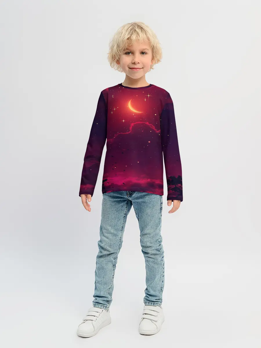 Детский лонгслив / СКАЗОЧНАЯ НОЧЬ 2 КРАСНЫЙ
