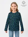 Детский лонгслив / Абстрактный зелено-синий узор