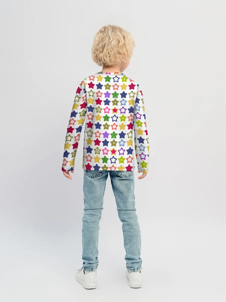 Детский лонгслив / Разноцветные звездочки