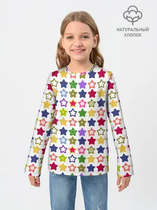 Детский лонгслив / Разноцветные звездочки