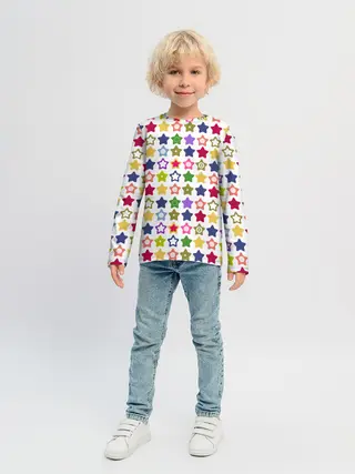 Детский лонгслив / Разноцветные звездочки