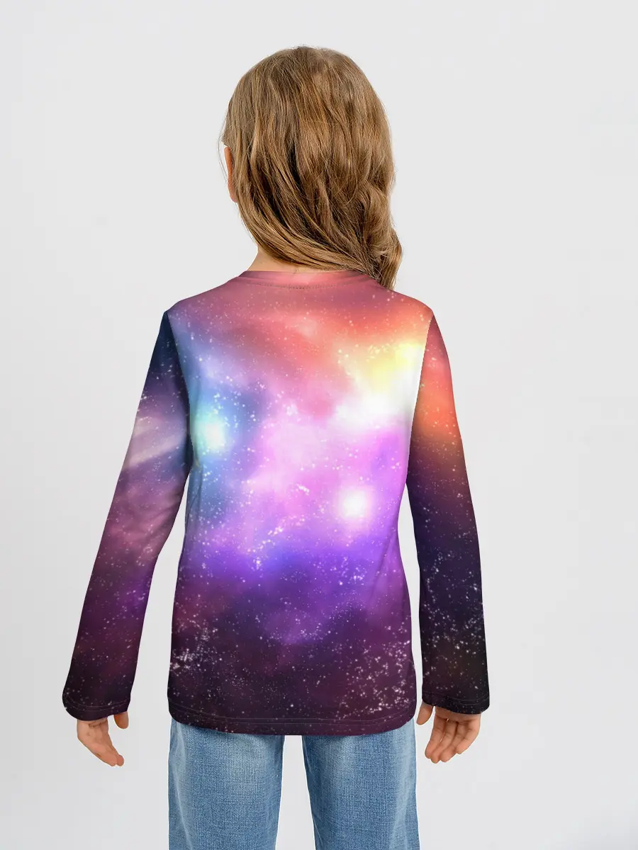 Детский лонгслив / Космос, сияние и звезды