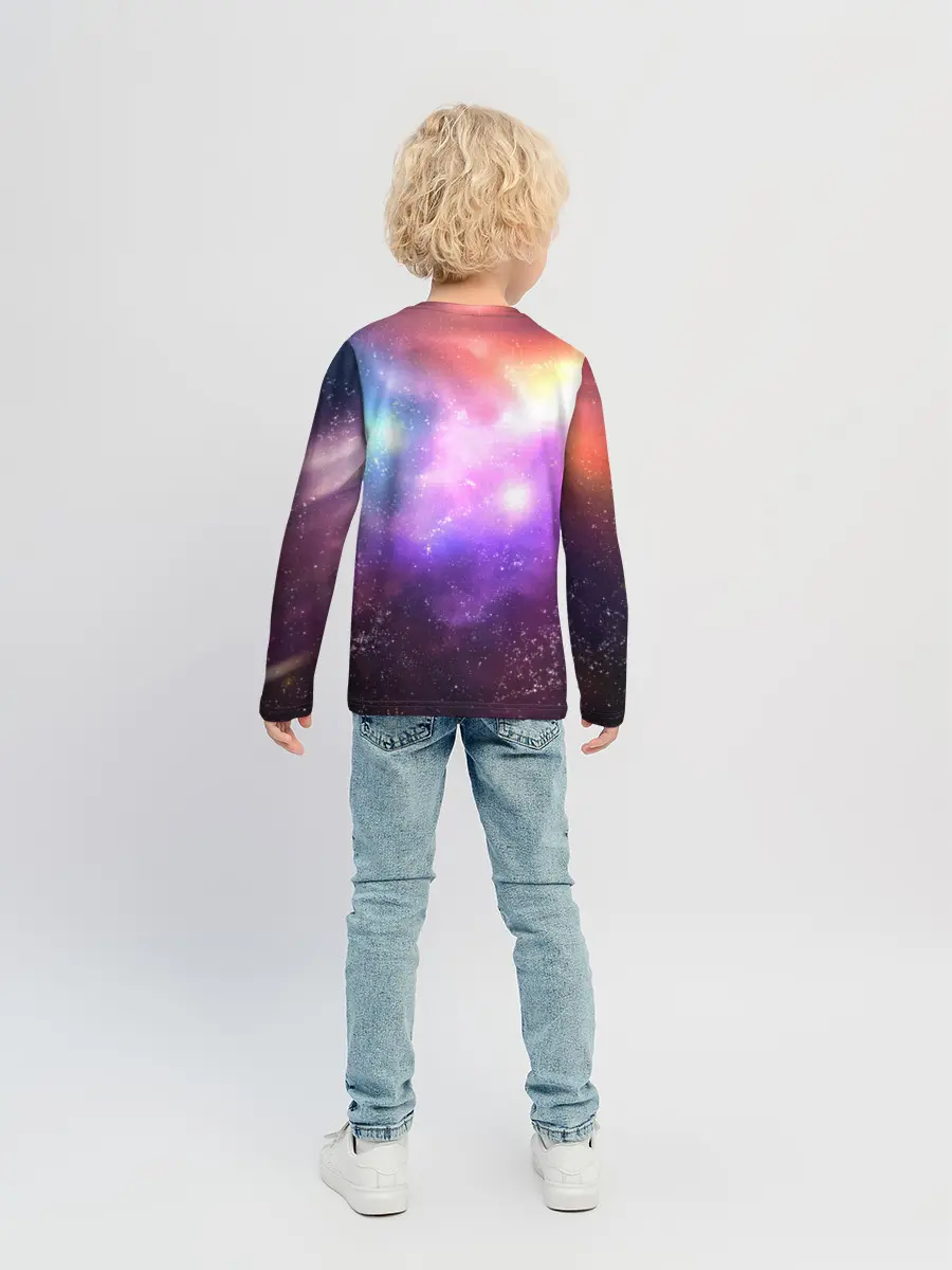 Детский лонгслив / Космос, сияние и звезды