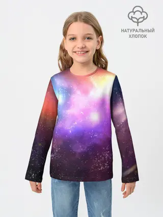 Детский лонгслив / Космос, сияние и звезды