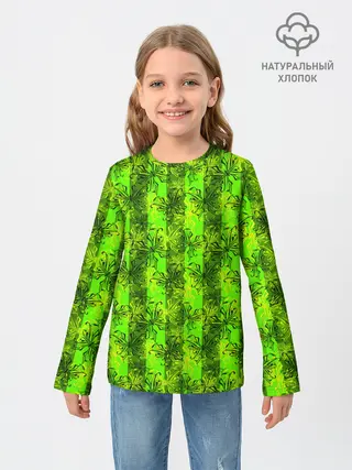 Детский лонгслив / Неоновый полосатый узор