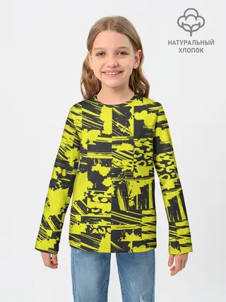 Детский лонгслив / Желтая текстура