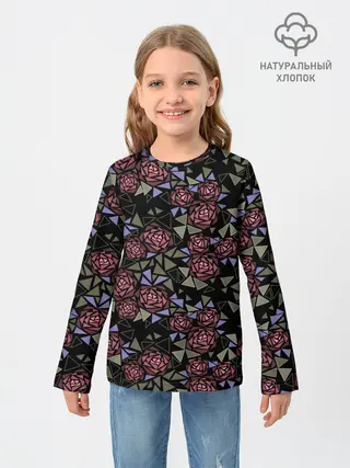 Детский лонгслив / Цветочная мозаика