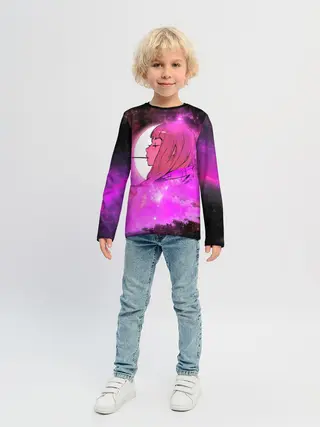 Детский лонгслив / Аниме Девушка | Розовый Космос