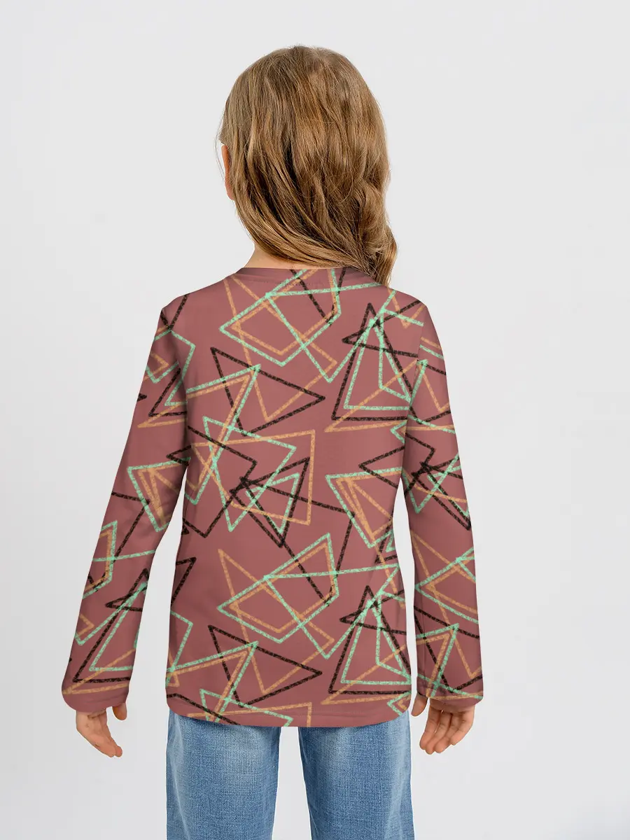 Детский лонгслив / Террактовый геометрический