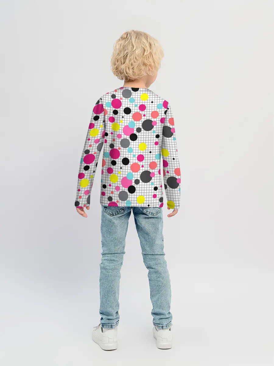 Детский лонгслив / Горох разноцветный.