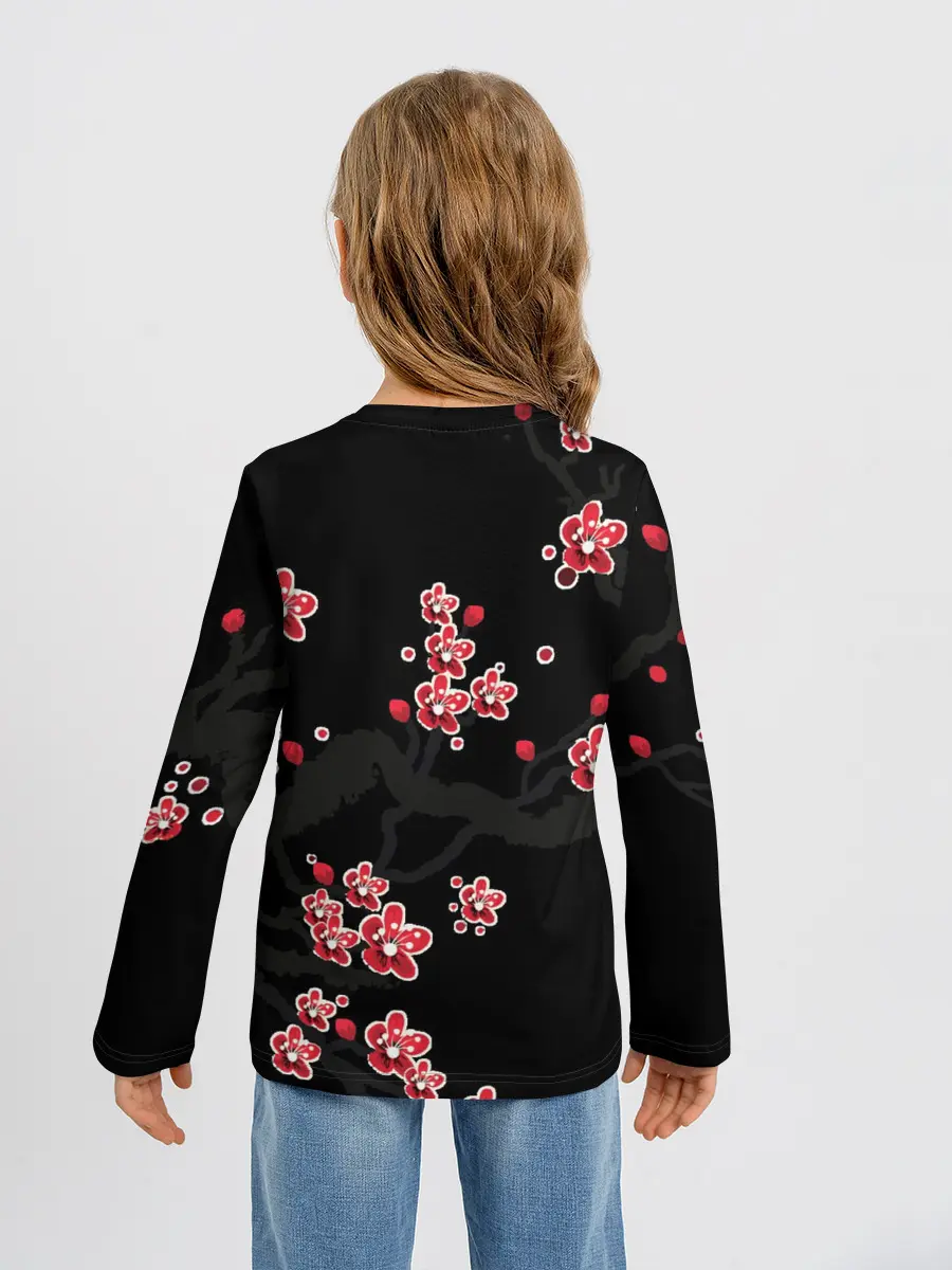 Детский лонгслив / САКУРА ЦВЕТЁТ И БЛАГАУХАЕТ