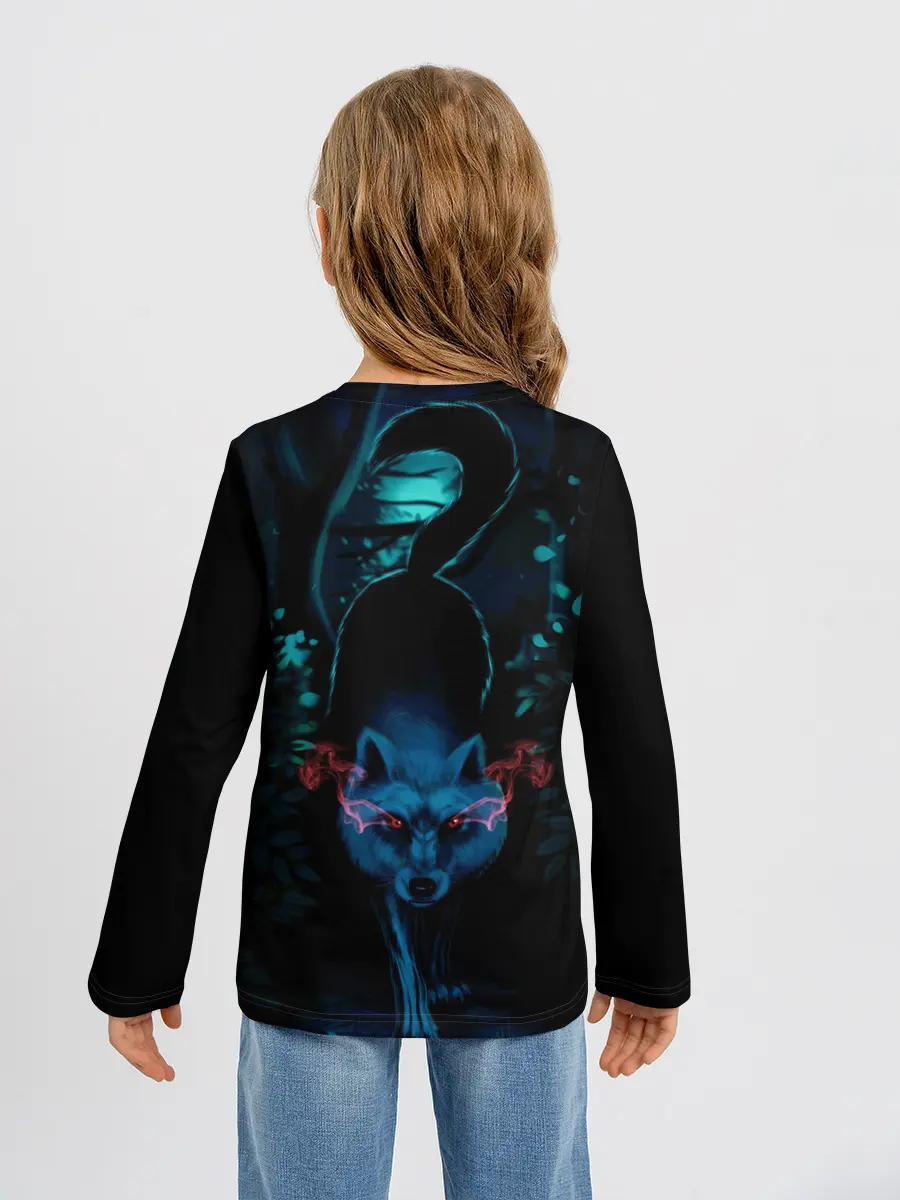 Детский лонгслив / Крадущийся волк