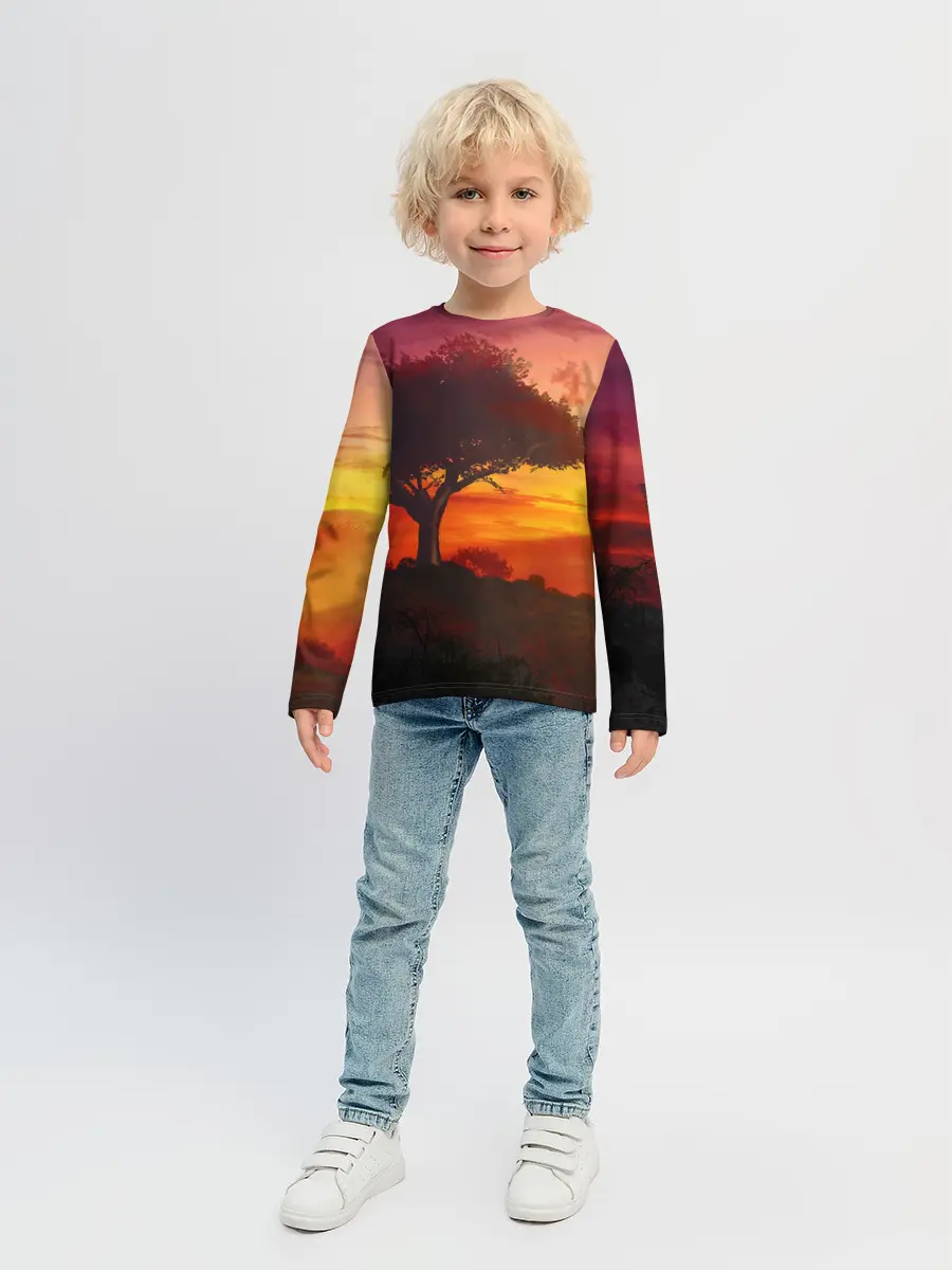 Детский лонгслив / СОЛНЦЕ НАД АФРИКОЙ