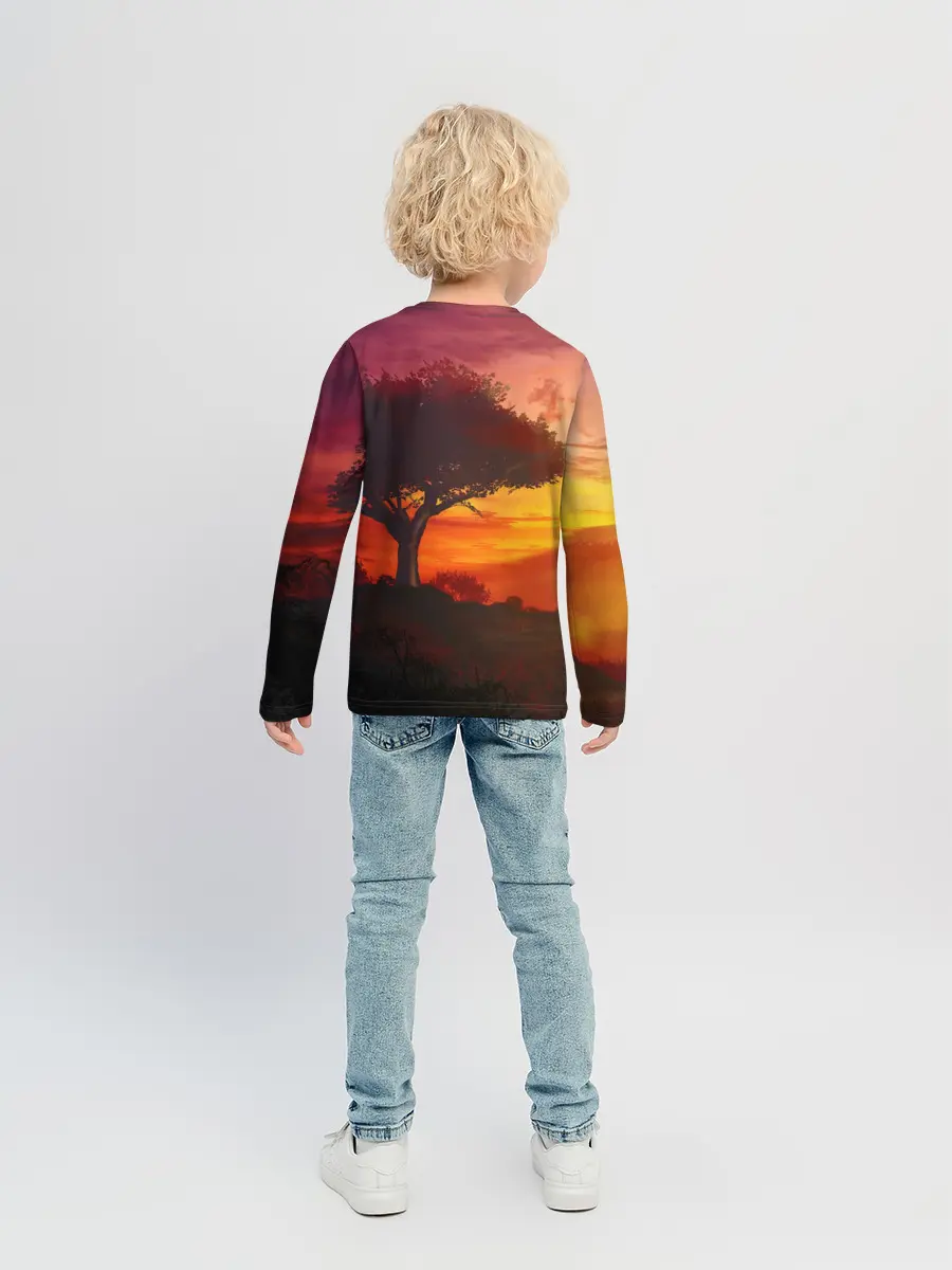 Детский лонгслив / СОЛНЦЕ НАД АФРИКОЙ