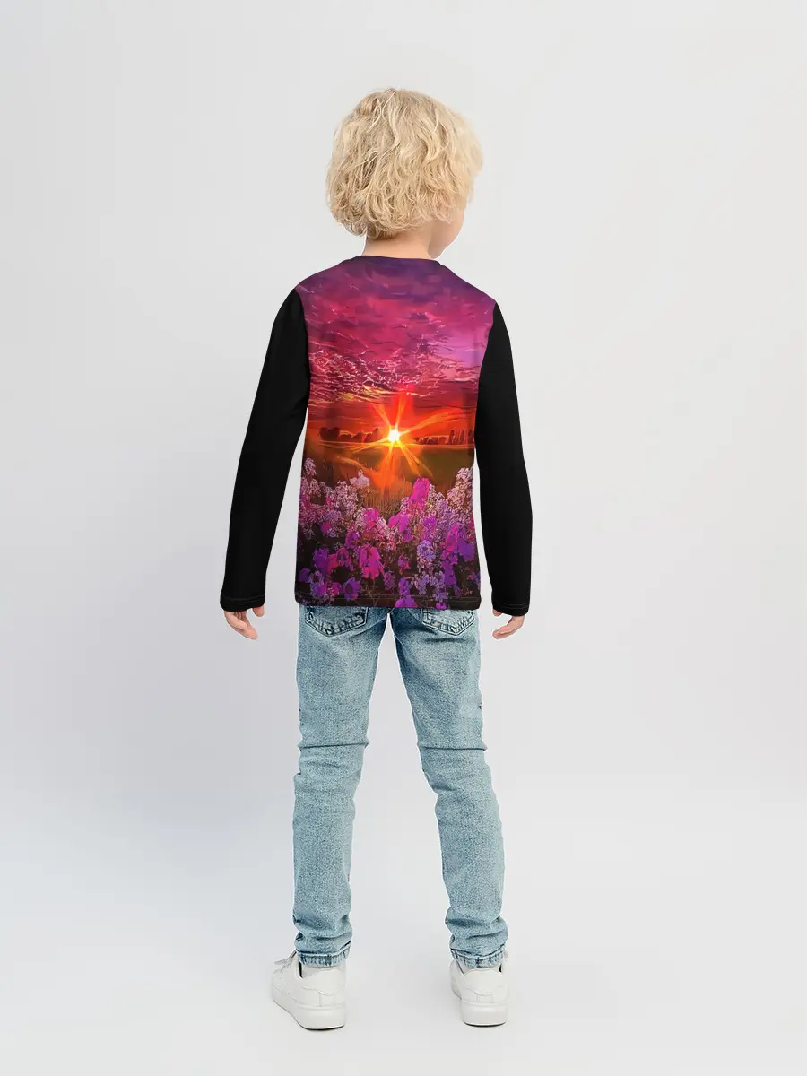 Детский лонгслив / МАЛИНОВЫЙ ЗАКАТ