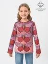 Детский лонгслив / Розовый принт с бабочками