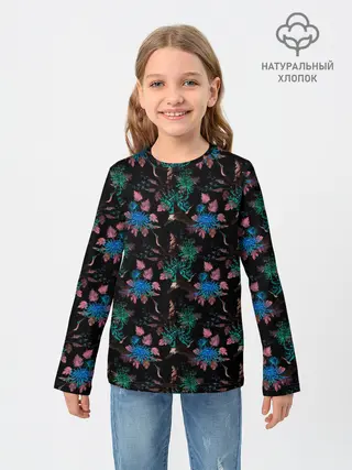 Детский лонгслив / Ночные птицы