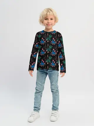 Детский лонгслив / Ночные птицы