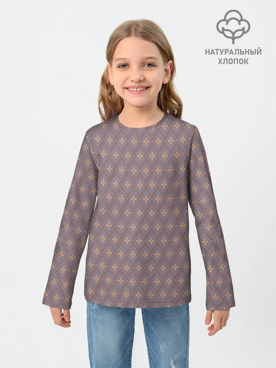 Детский лонгслив / Тонкие ромбы