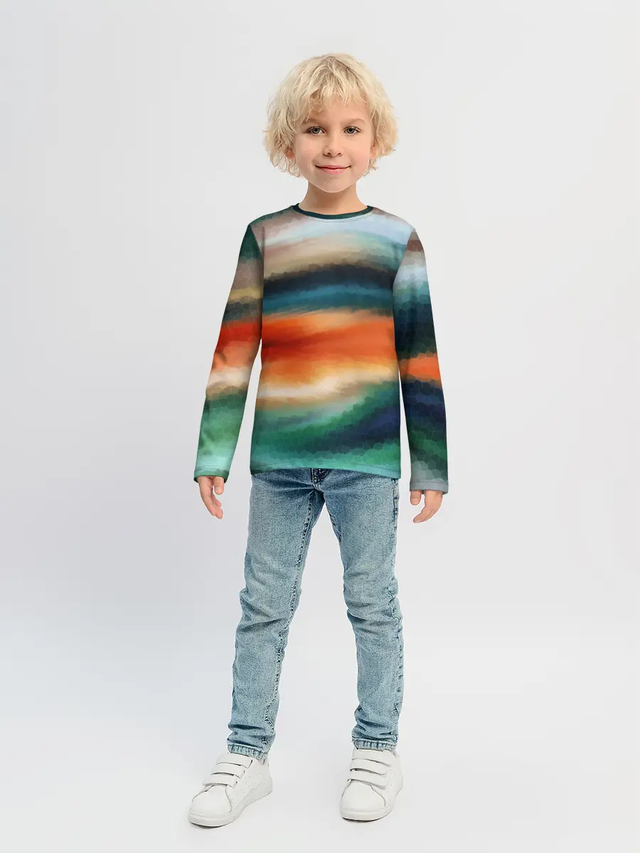 Детский лонгслив / Мозаичный абстрактный узор