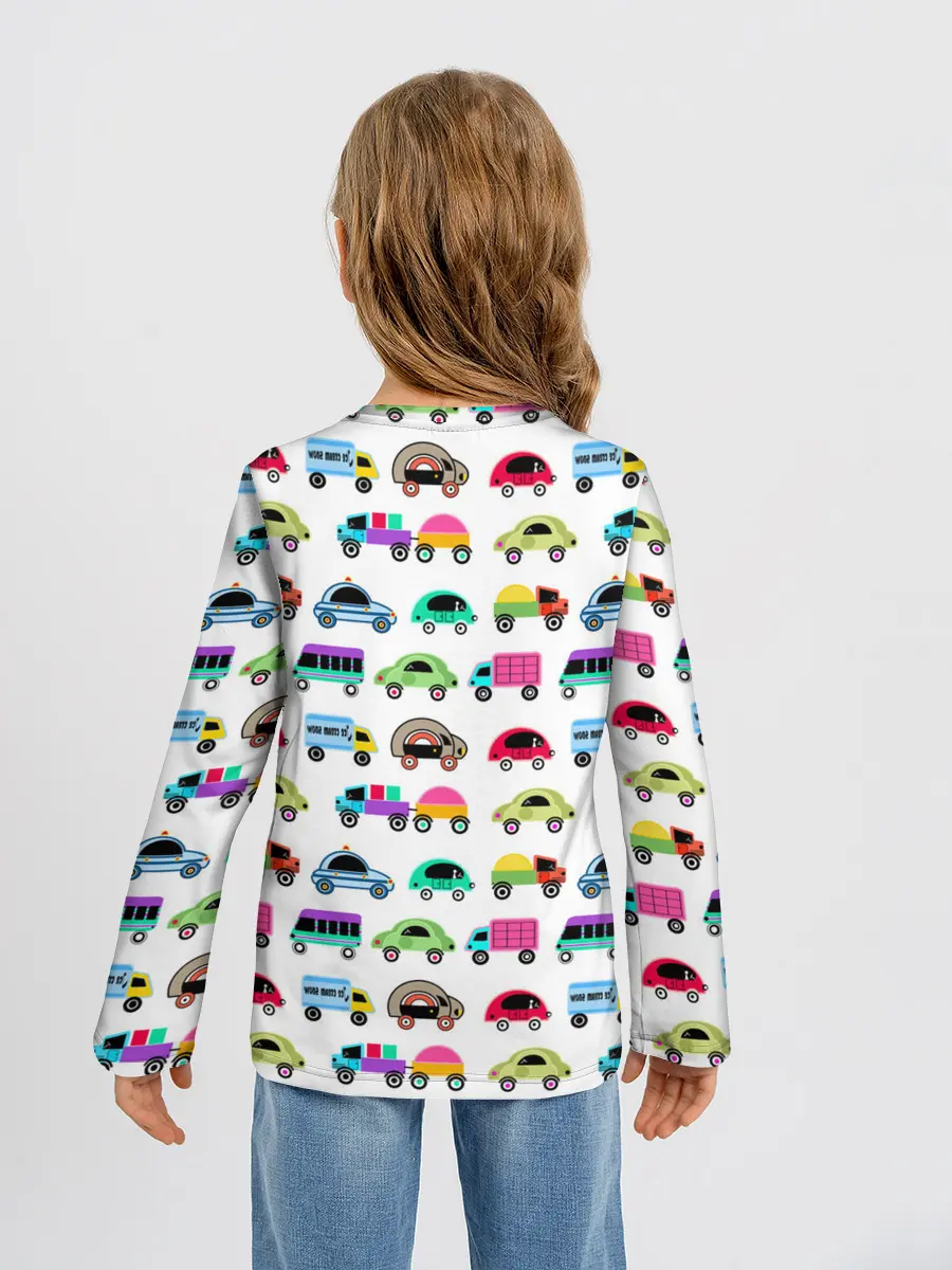 Детский лонгслив / Веселые машинки