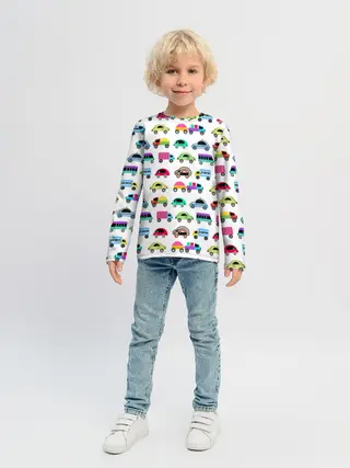 Детский лонгслив / Веселые машинки