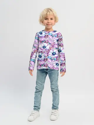 Детский лонгслив / Анемоны - цветочный ковер