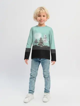 Детский лонгслив / Лес. Мозаичный узор