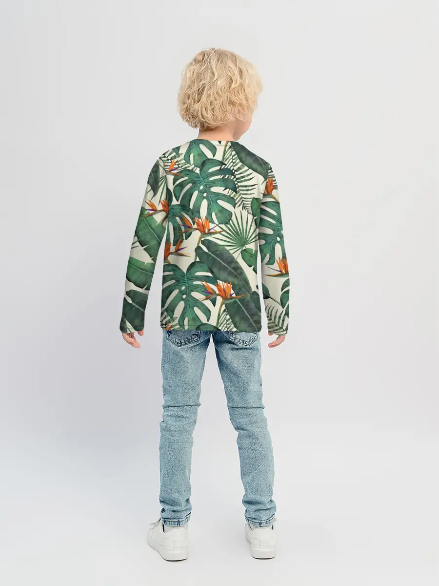Детский лонгслив / Тропический паттерн