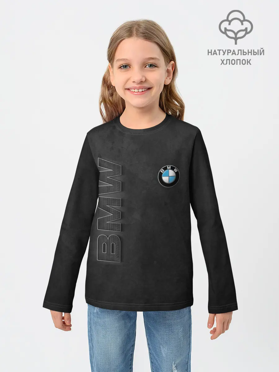 Детский лонгслив / BMW LOGO AND INSCRIPTION