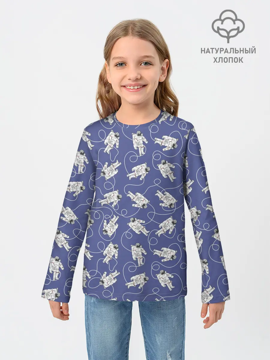 Детский лонгслив / Астронавты в космосе