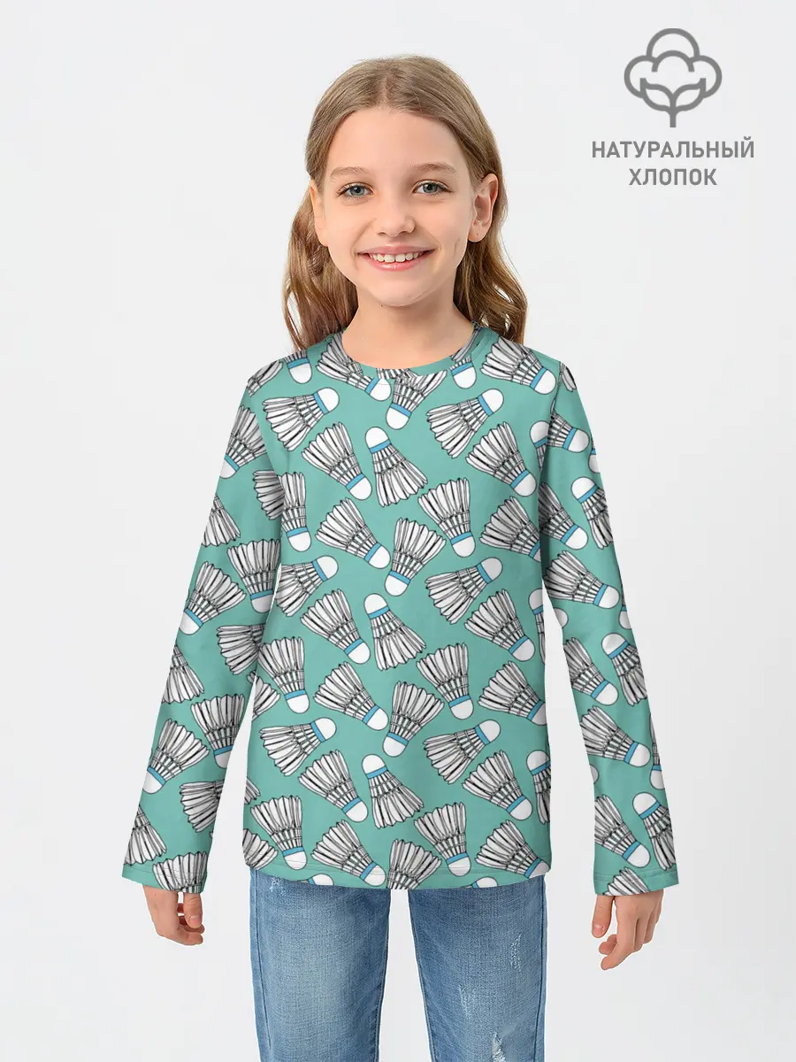 Детский лонгслив / Воланы на ментоловом
