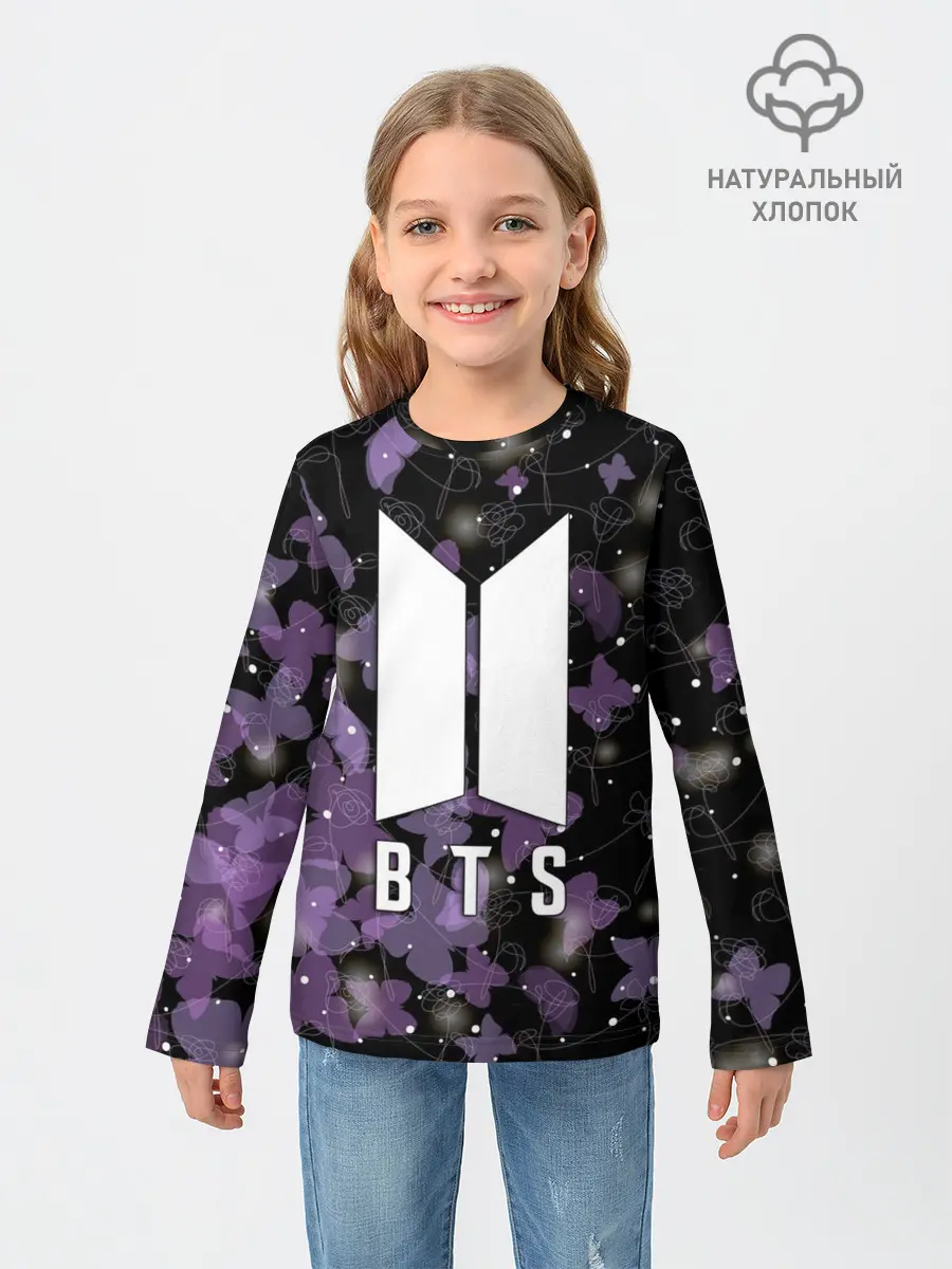Детский лонгслив / BTS BUTTERFLIES | БАБОЧКИ