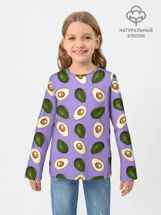 Детский лонгслив / Авокадо паттерн